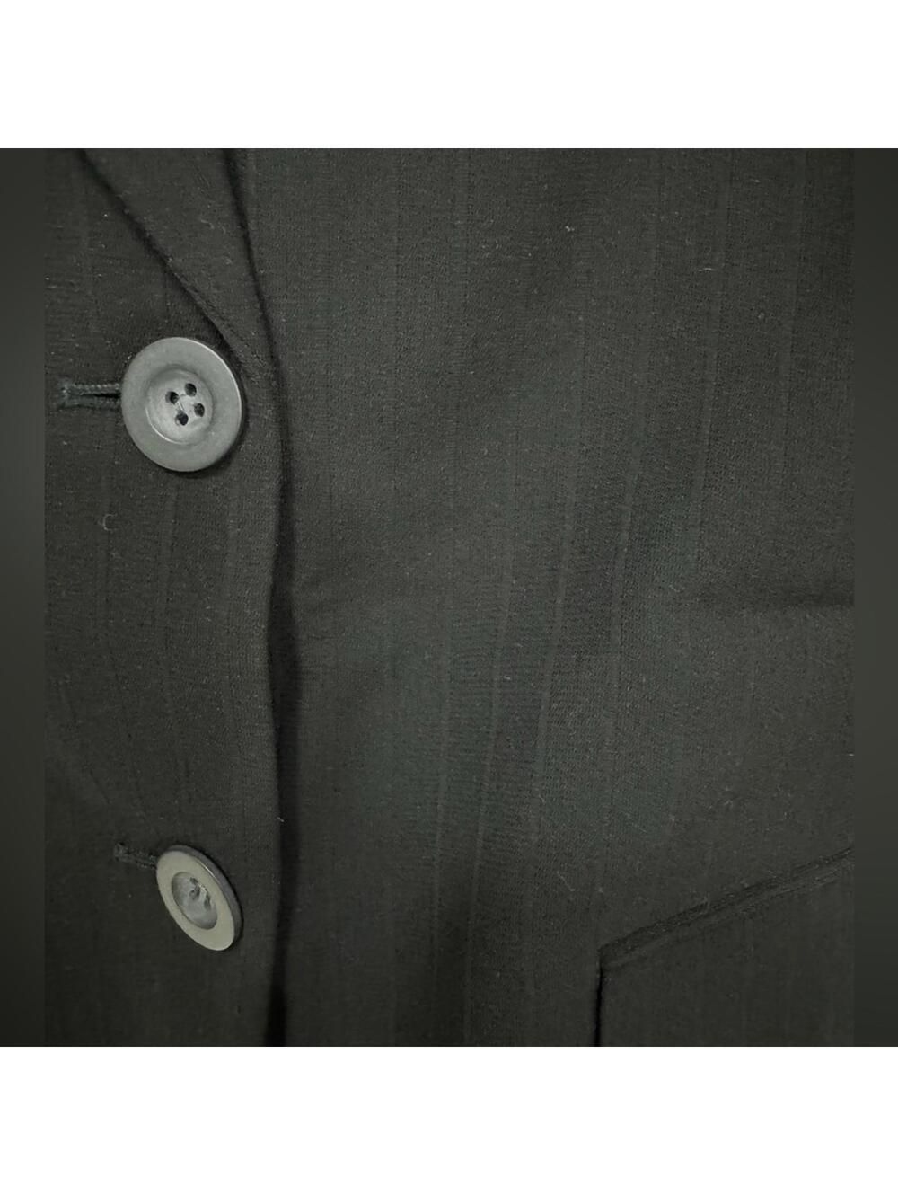 Vintage 90s Black Pinstripe Blazer Petite 10 Office Siren Tailored Jacket - Picture 4 of 5